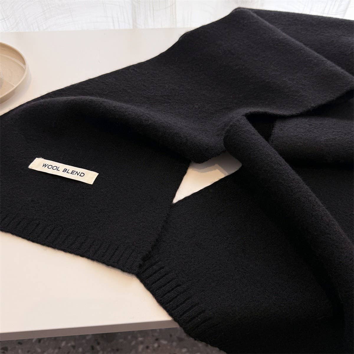 Solid Knit Scarf Soft Warm Winter Shawl_Cwasc03456