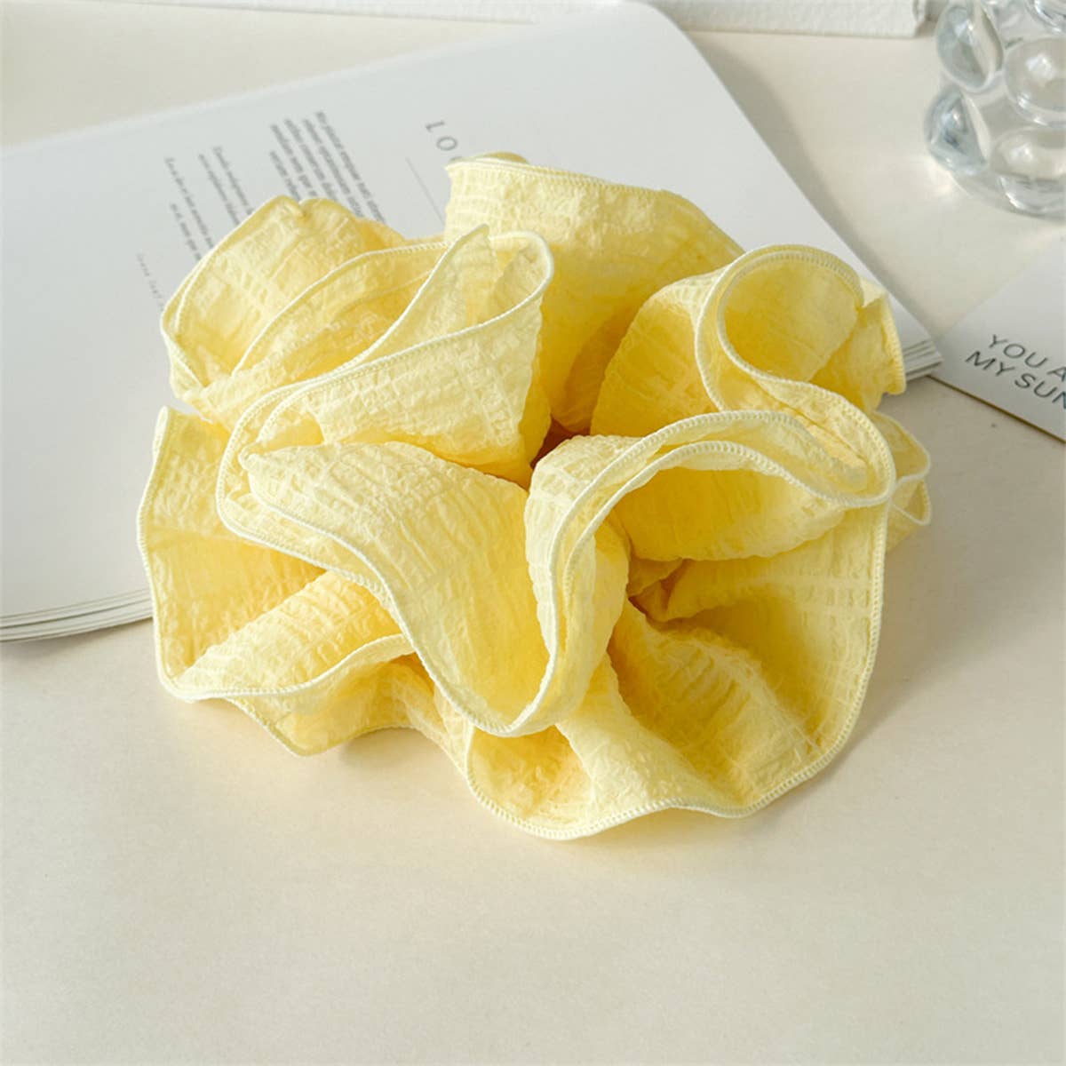 Large Blue Chiffon Scrunchie Ponytail Holder_Cwaha07529