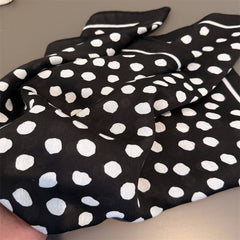 Geometric Polka Dot Herringbone Silk Scarf_Cwasc03313