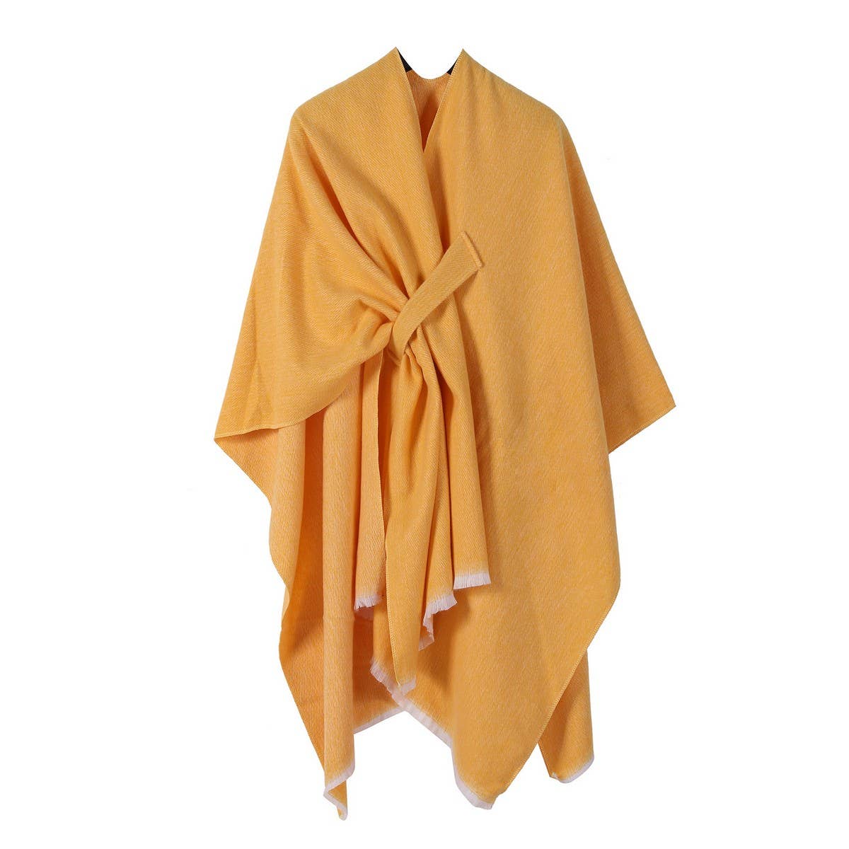 SHAWL KNITTED SOLID COLOR OBLIQUE STRAP CAPE_CWASC2172