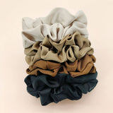 8PCS BOX SATIN SCRUNCHIES FOR FALL HAIR ACCESSORIE_CWAHA0405