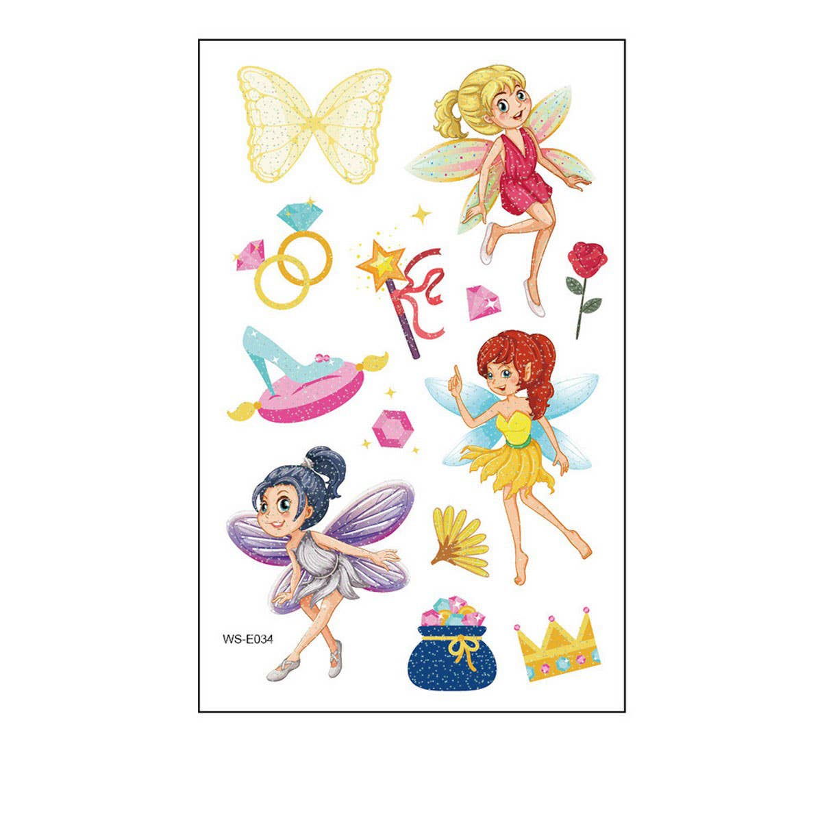 GLITTER FAIRY TATTOOS PRINCESS WATERPROOF SET_CWMM8381