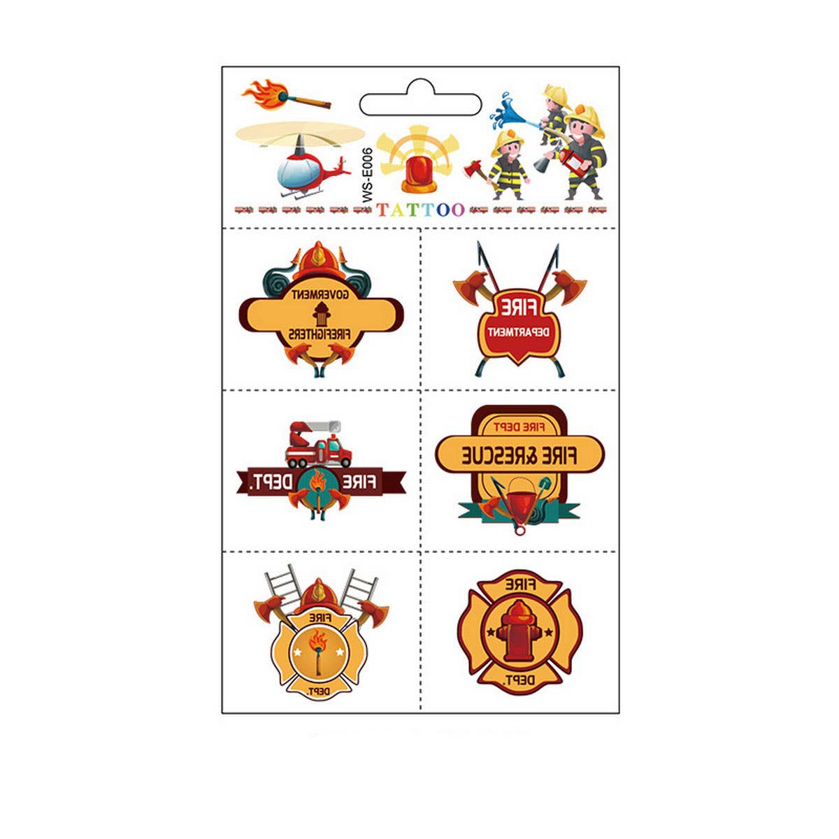KIDS WATERPROOF FIRE TRUCK TATTOOS FOR SAFETY WEEK_CWMM8259