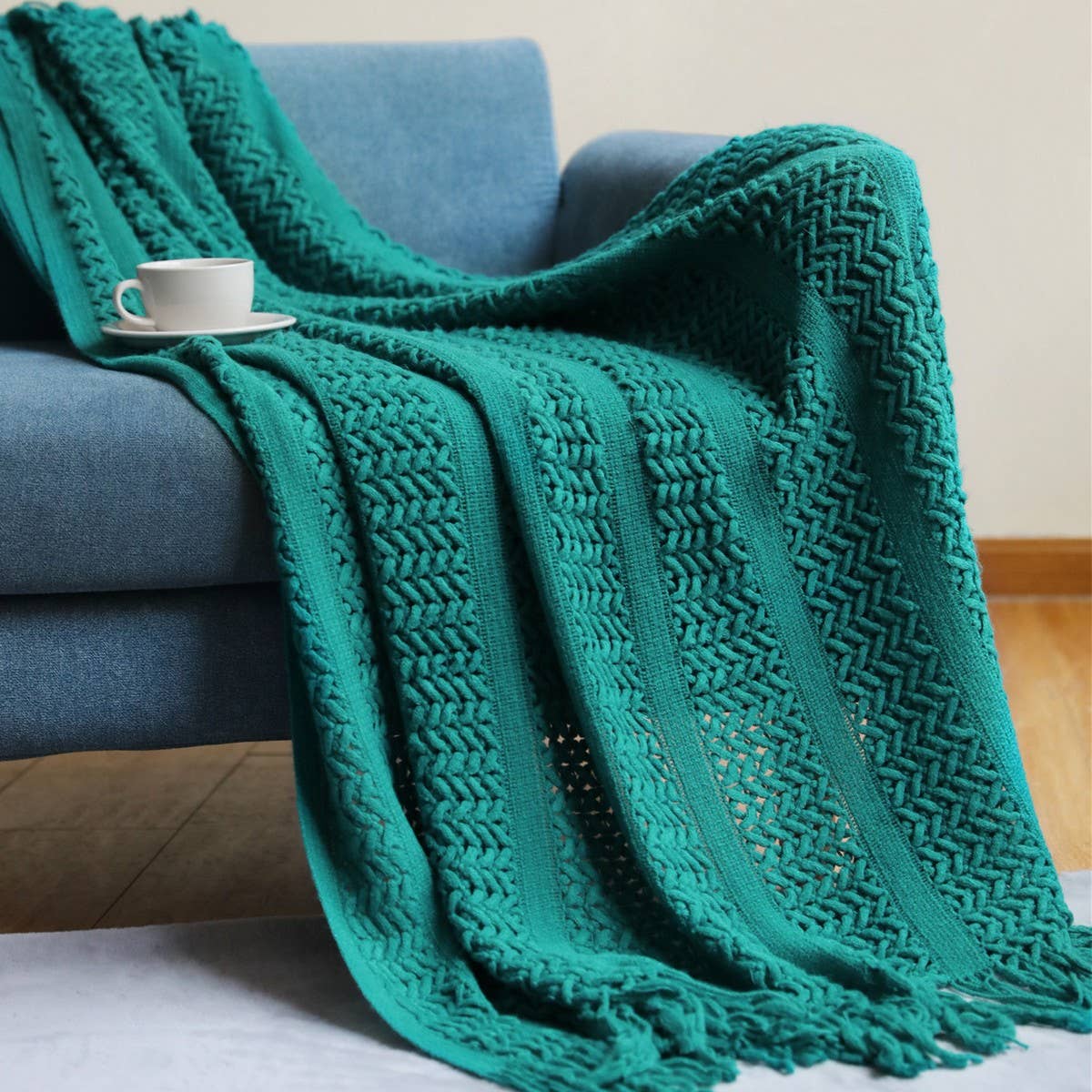 SOFT WARM CHUNKY KNIT BLANKET THROW_CWMM0195