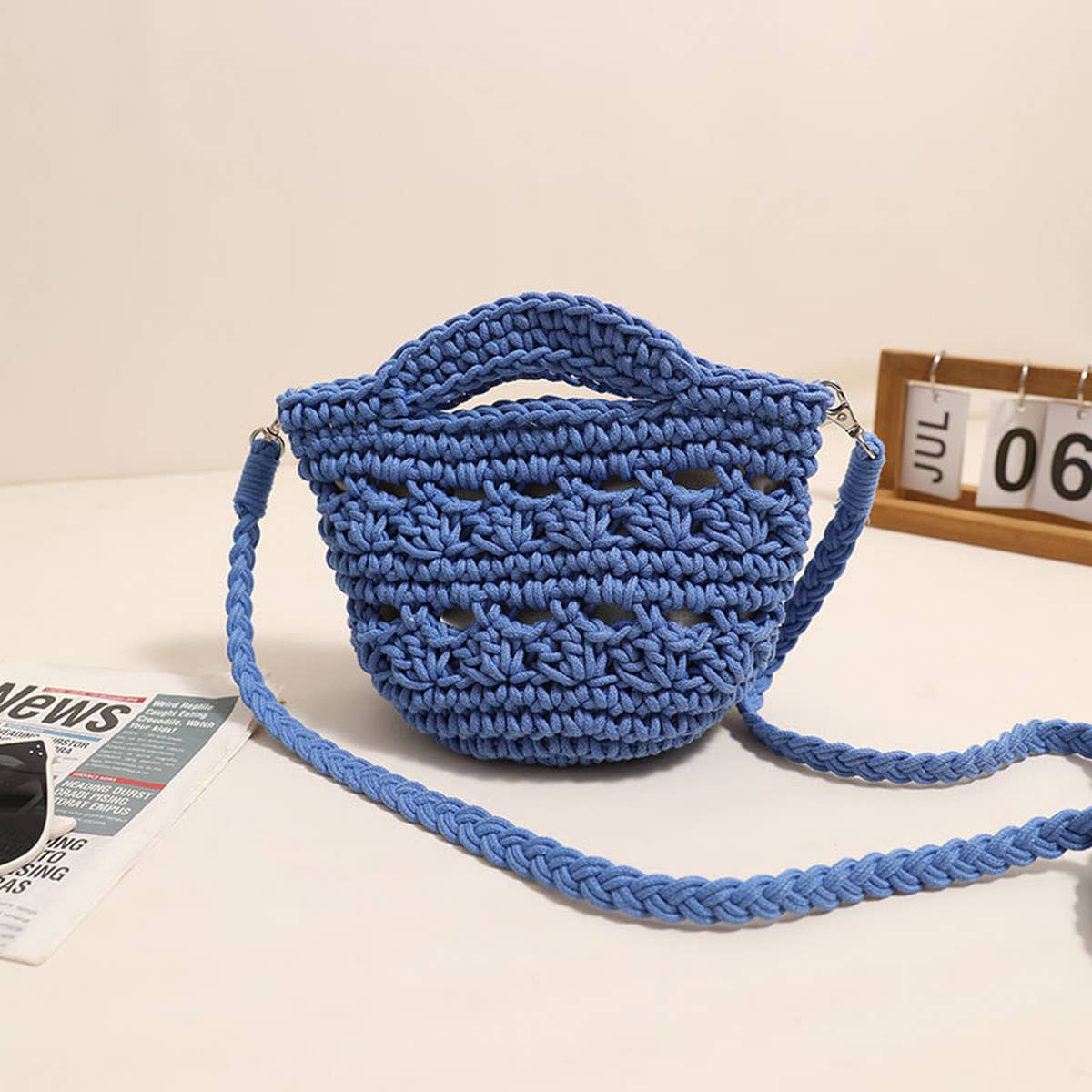CROSSBODY HOLLOW COTTON WOVEN BAG BEACH BAG_CWAB1860