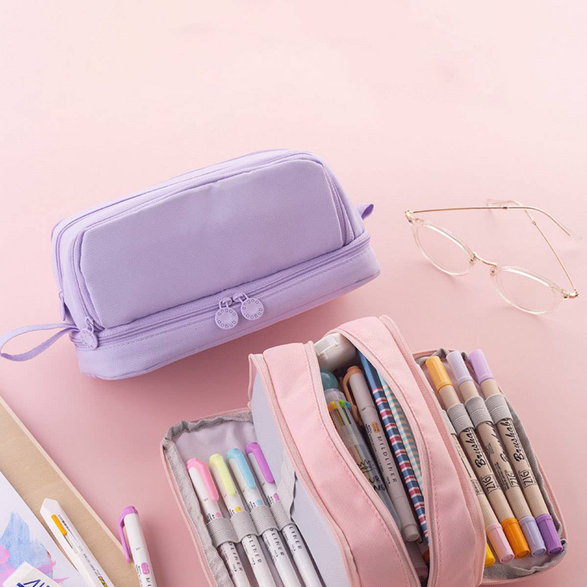 SIMPLE DOUBLE LAYER MULTIFUNCTIONAL PENCIL CASE_CWMM1968