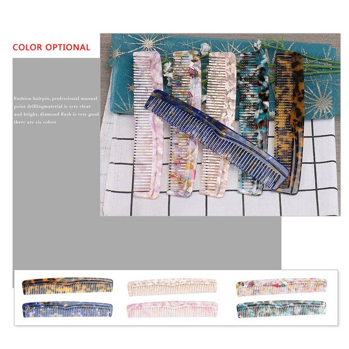 GRADIENT TEETH HAIR COMB LONG COMB 4 0MM THICKCOMB_CWAHA4187