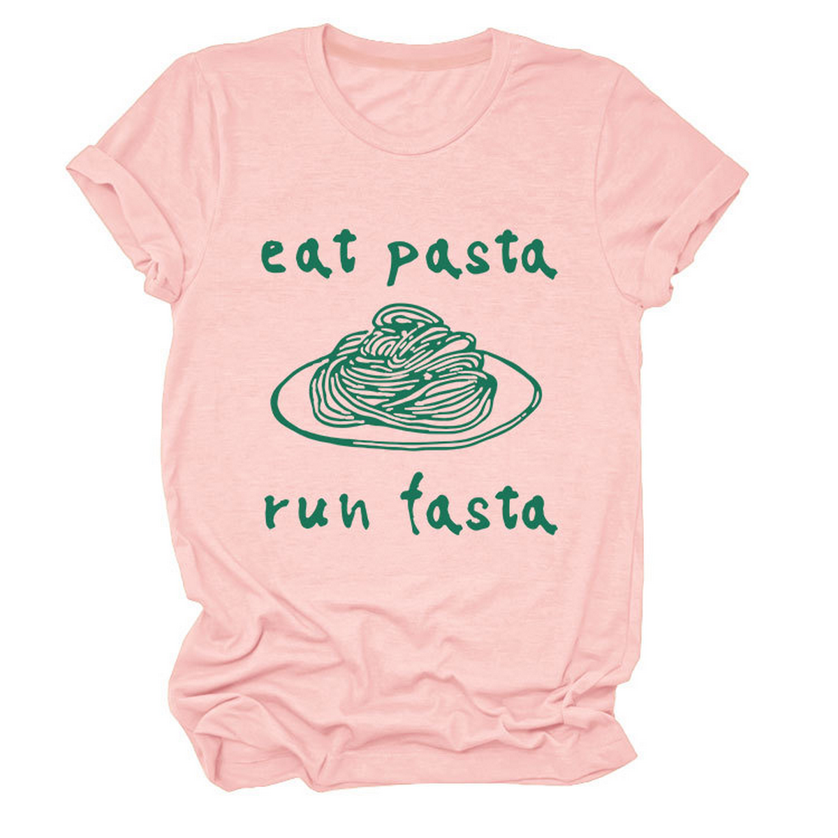 Trendy Womens Short Sleeve Tee Eat Pasta Run