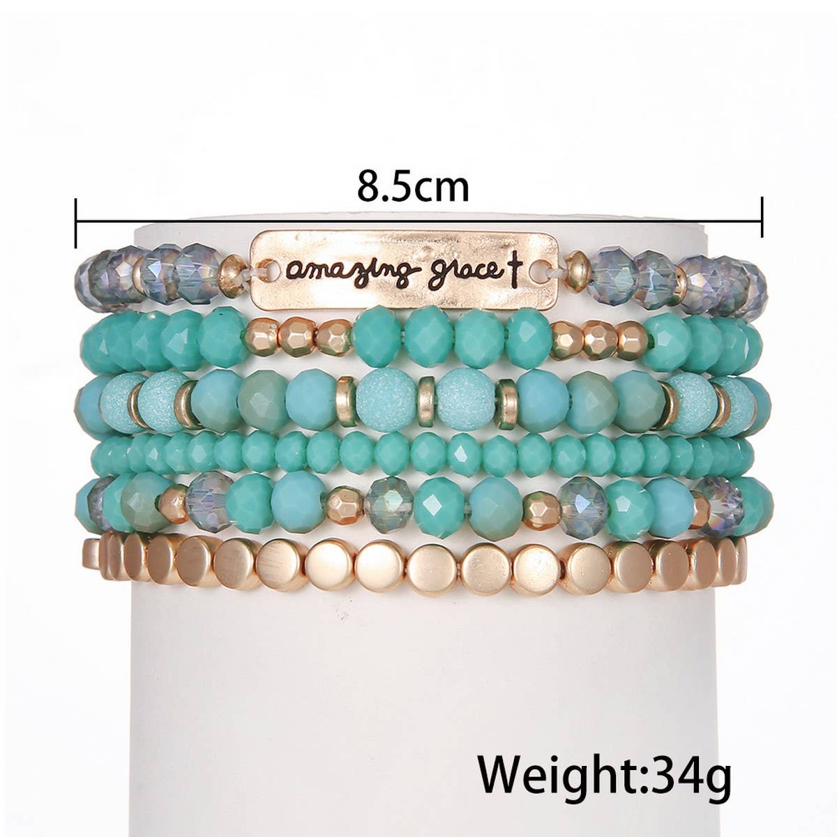 ETHNIC CRYSTAL BEADED BRACELET 6 PIECE SET_CWMM3516