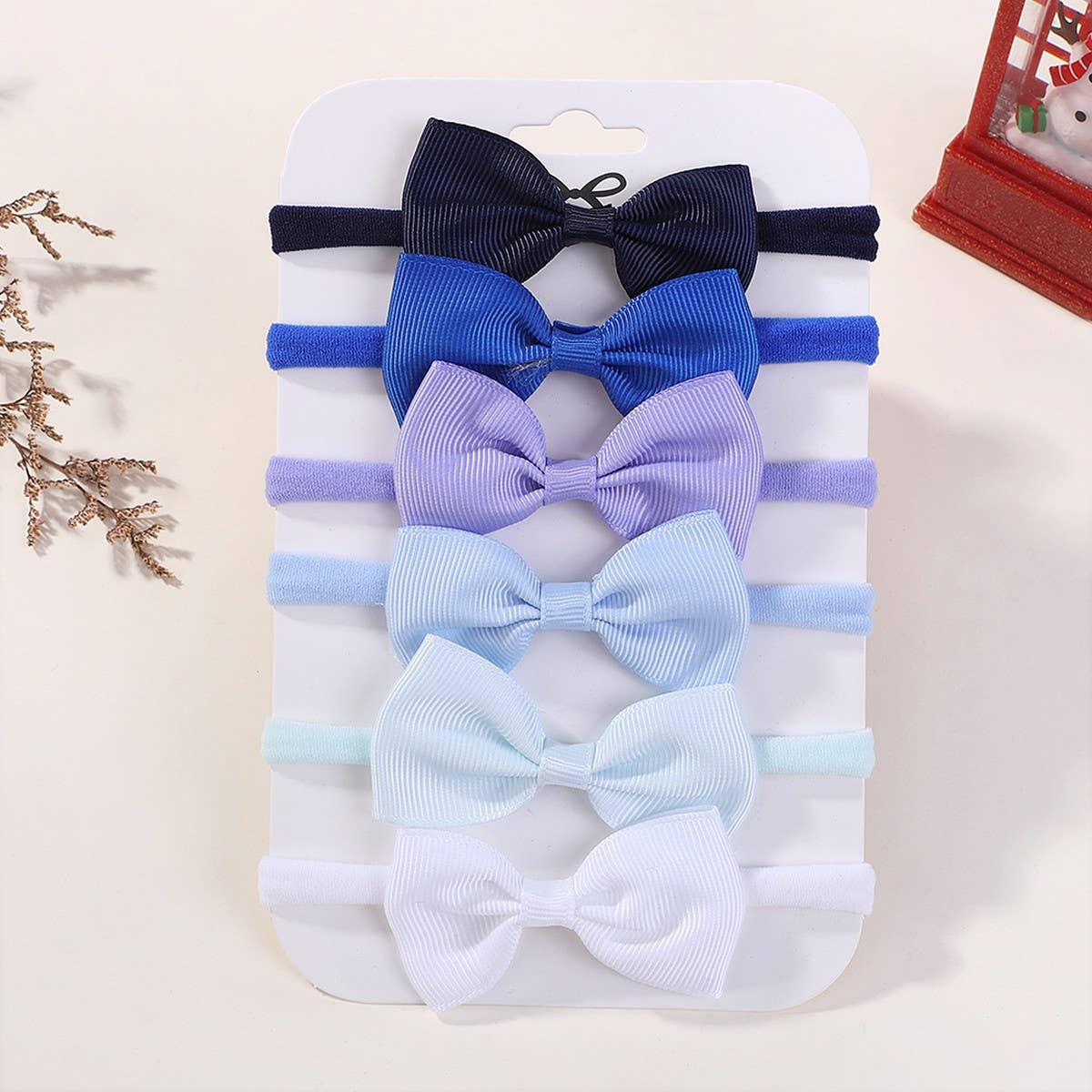 KIDS BOW HEADBAND SET ELASTIC NYLON NO MARKS_CWAHA6720