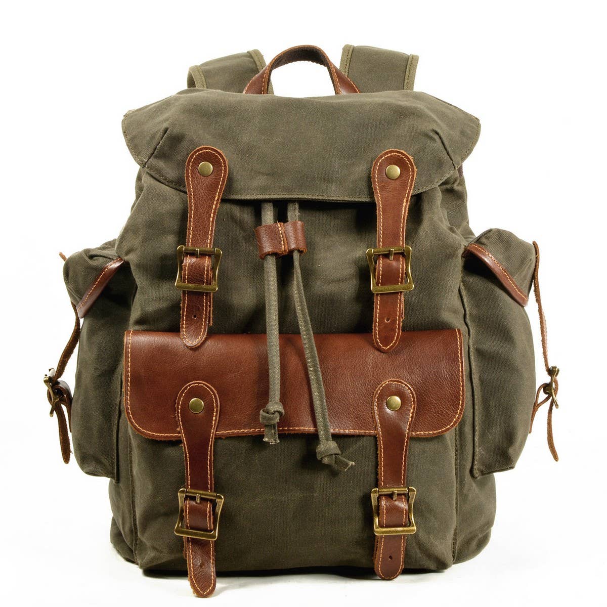 RETRO MILITARY CANVAS BACKPACK FOR MEN_CWAB5522