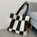 Tote Bags Canvas With Color Block Stitching_Cwab2041