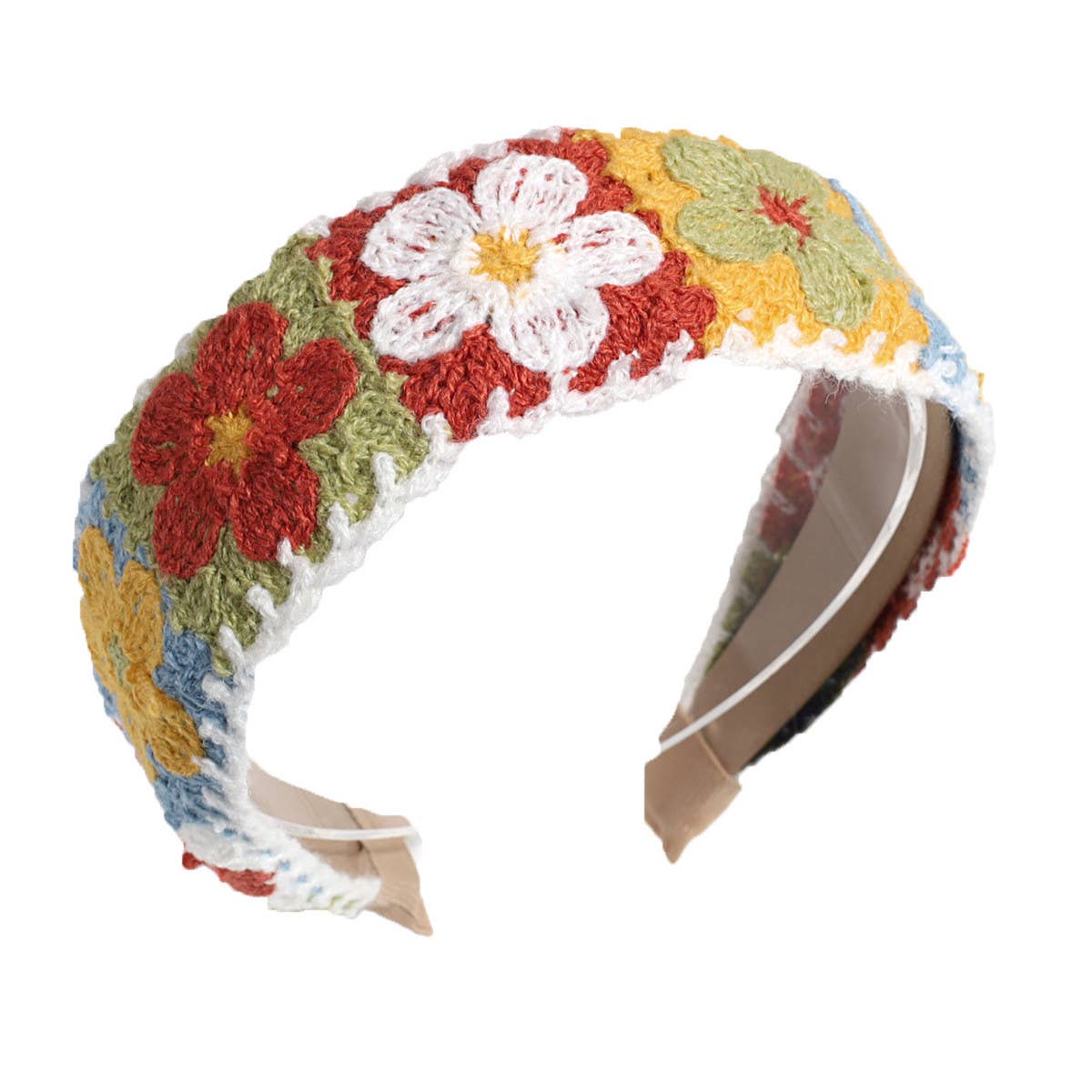 PASTORAL STYLE KNITTED FLOWER BRAIDED HEADBAND_CWAHA2261
