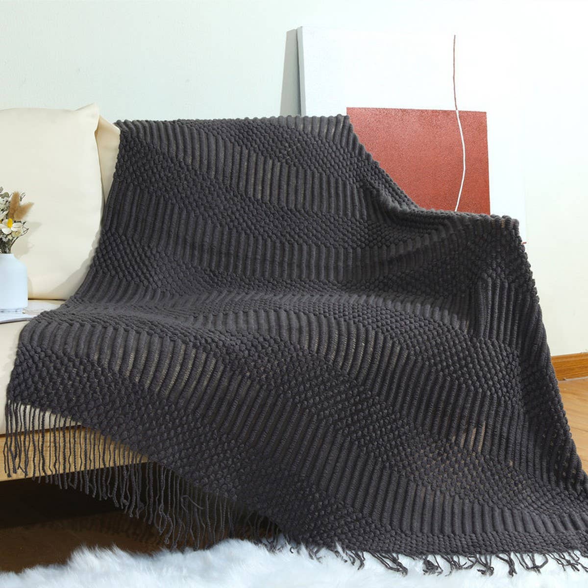 DOUDOU BLANKET FRINGED SHAWL BLANKET _CWMM0184