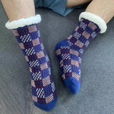 MEN KNITTED PLAID PLUSH INDOOR SLIPPERS_CWMS0714