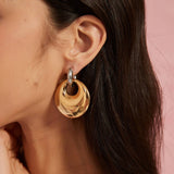 Two-Tone Gold Silver Irregular Steel Earrings_Cwmm8893