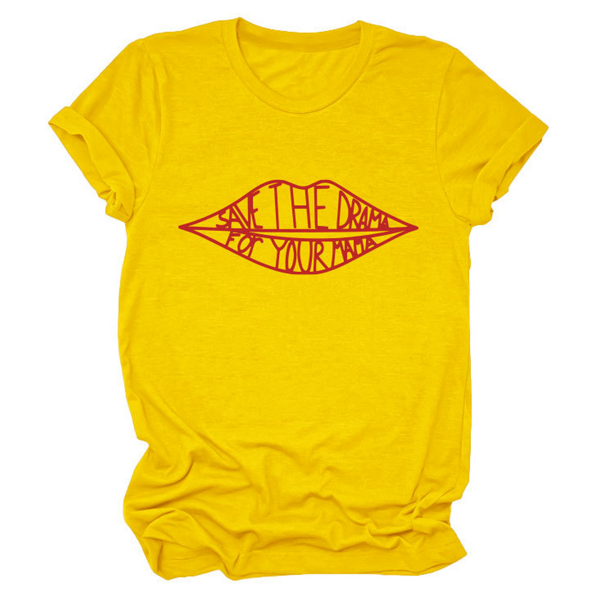 Womens Fashion Slogan Tee Crew Neck Short Sl Ve_Cwttsl0482