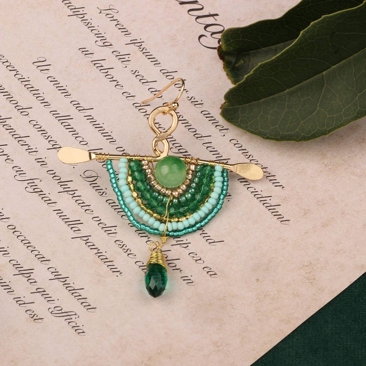 GEOMETRIC DESIGN VINTAGE BRAIDED ETHNIC EARRINGS_CWAJE3988