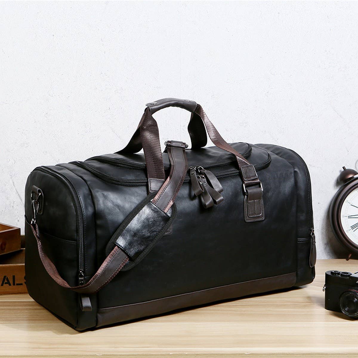 MENS PU TRAVEL BAG EXTRA LARGE CAPACITY_CWAB5169