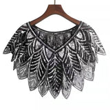 BEADED SEQUIN CAPELET VINTAGE EVENING WRAP_CWMM8957