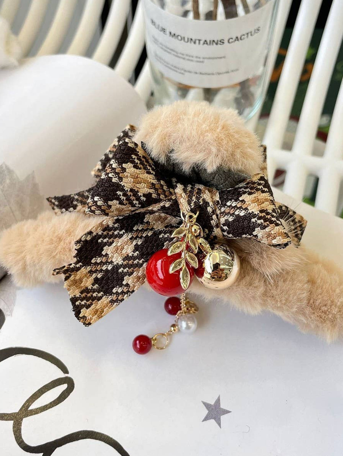 Christmas Fuzzy Hair Clip Bow Hair Claw Clip_Cwasc1594