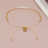 HANDMADE BAROQUE GOLD RICE BEAD BRACELET_CWAB4634