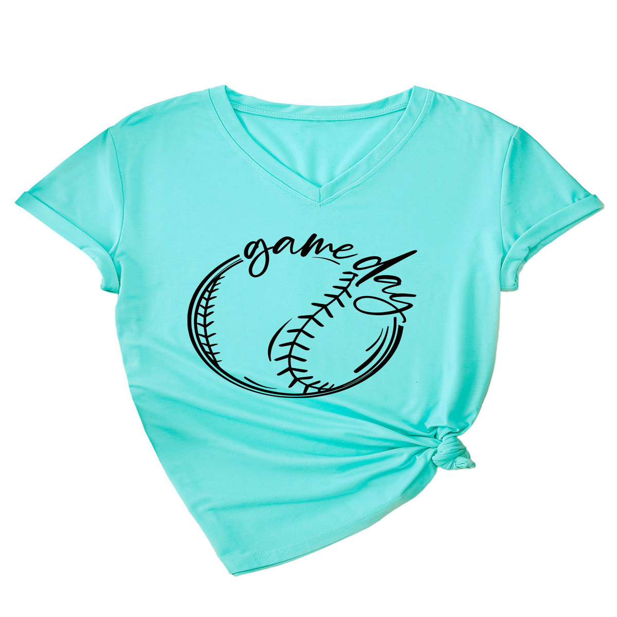 CASUAL WOMEN S TEE GAME DAY V NECK DESIGN_CWTTS1535