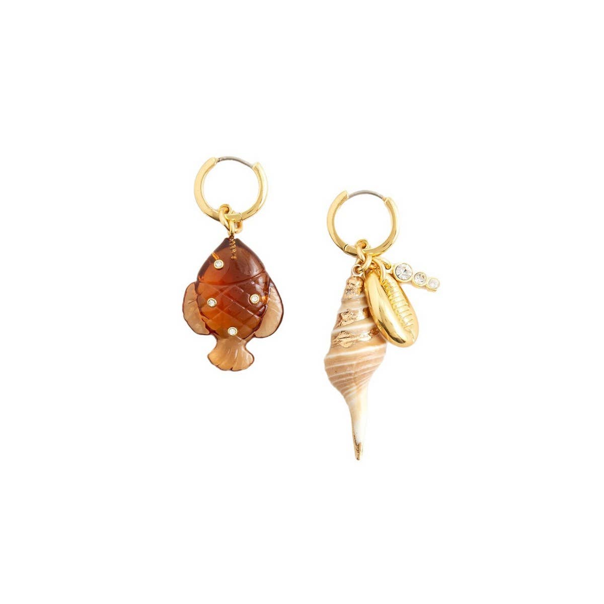 CREATIVE SUMMER FISH AND CONCH EARRINGS_CWAJE5130