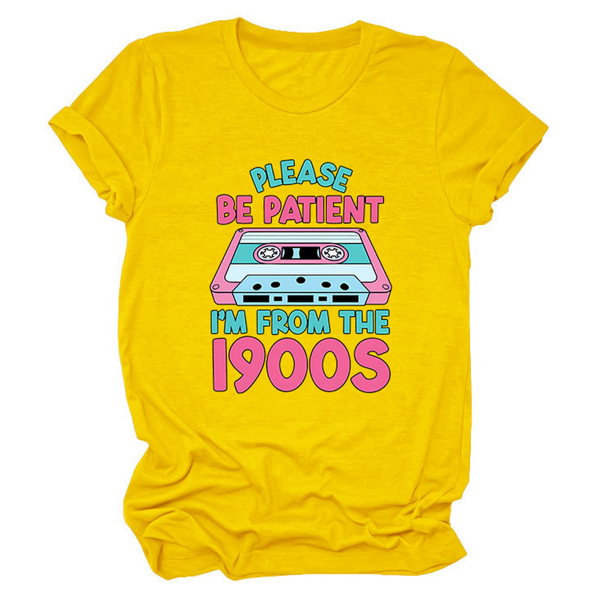 Women Teeplease Be Patient Letter Print_Cwtts1501