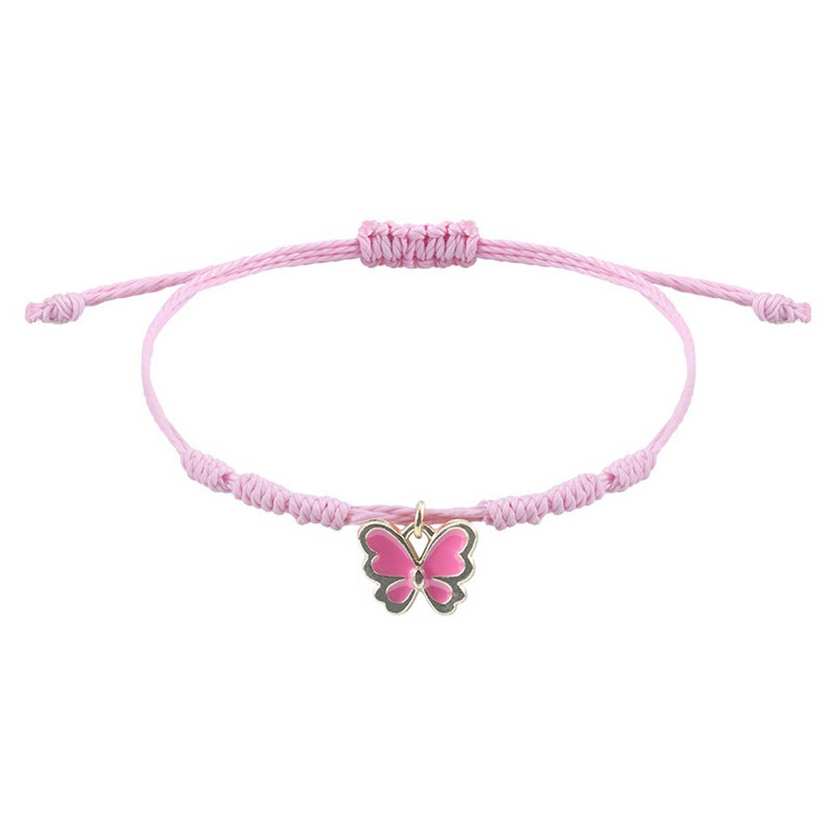 PINK FOUR LEAF CLOVER LOVE WOVEN BRACELET_CWAJE0732