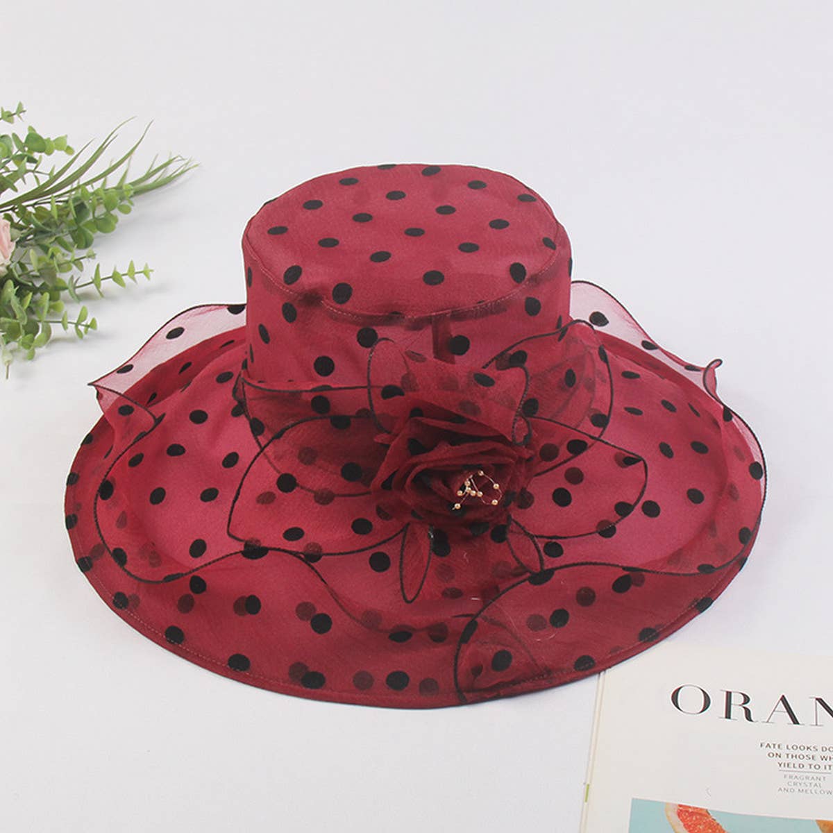 Women Mesh Wavy Edge Beach Sun Hat_Cwah1209