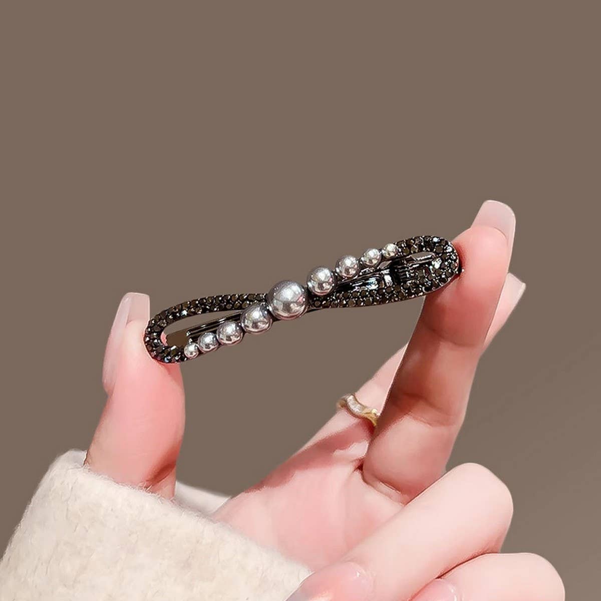 BLACK DIAMOND HAIRPIN SIDE CLIP HAIRPIN BANGS CLIP_CWAHA4752