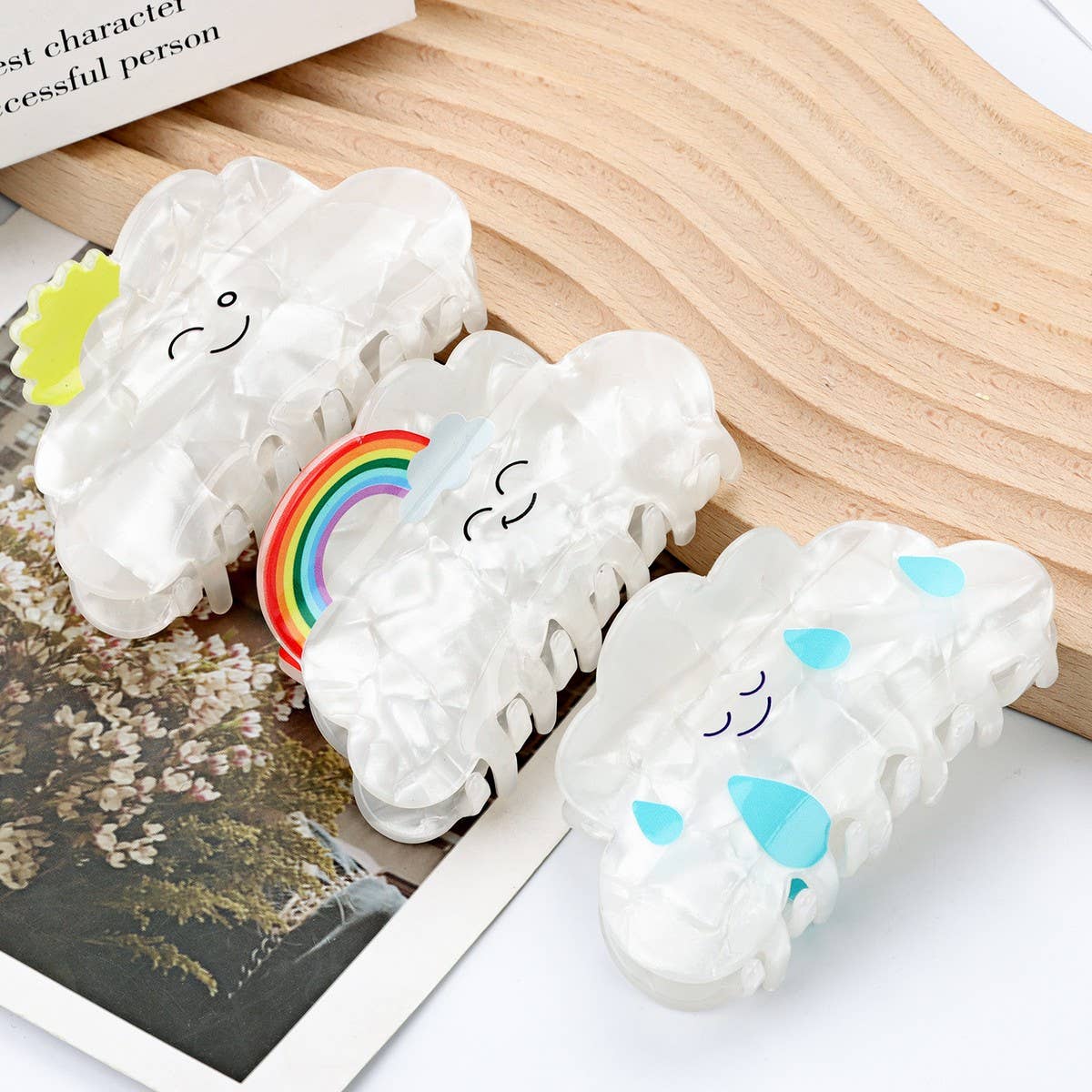 Cwaha1392_White Cartoon Series Hair Claw Clip