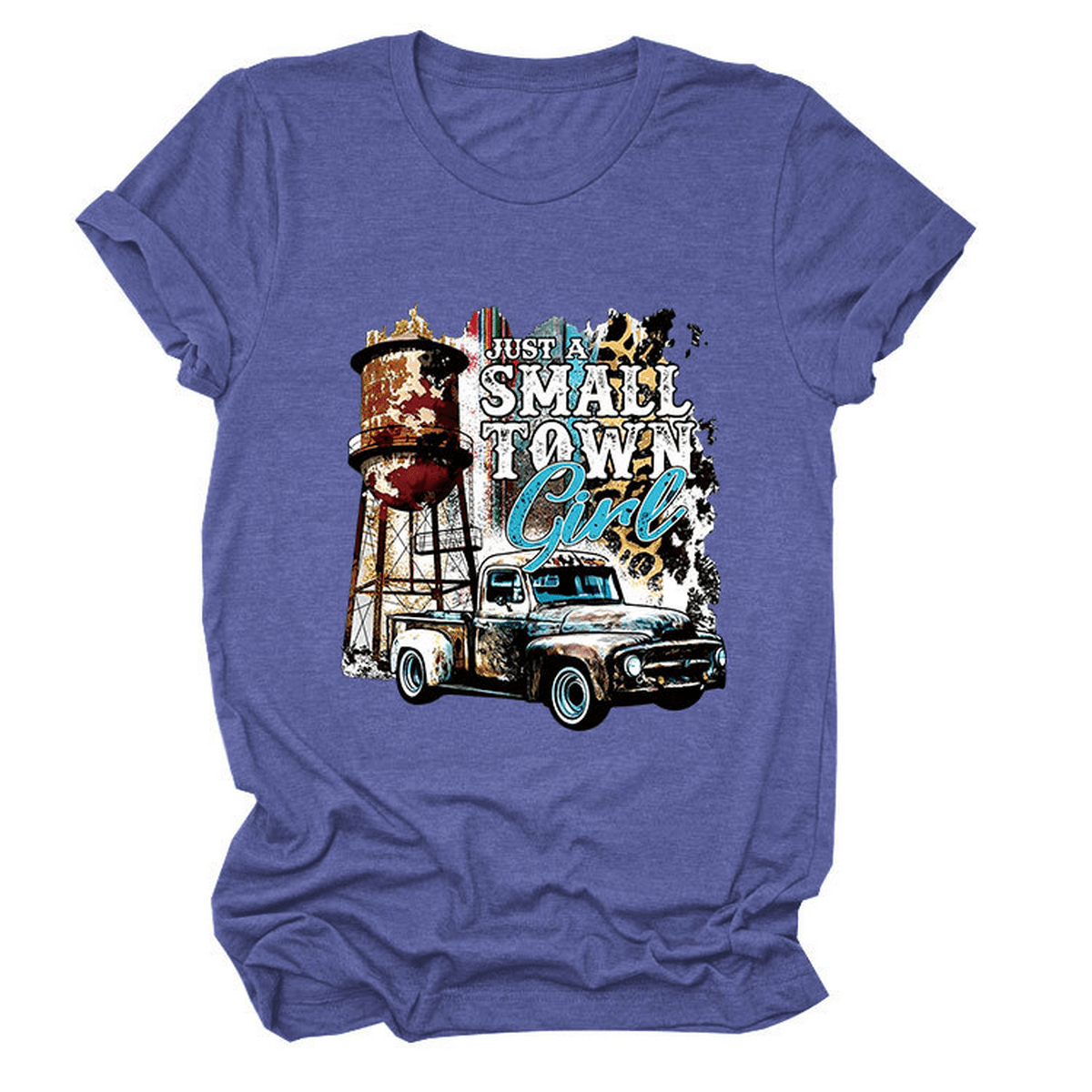 JUST A SMALL TOWN GIRL PRINT T SHIRT LOOSE FIT_CWTTS1525