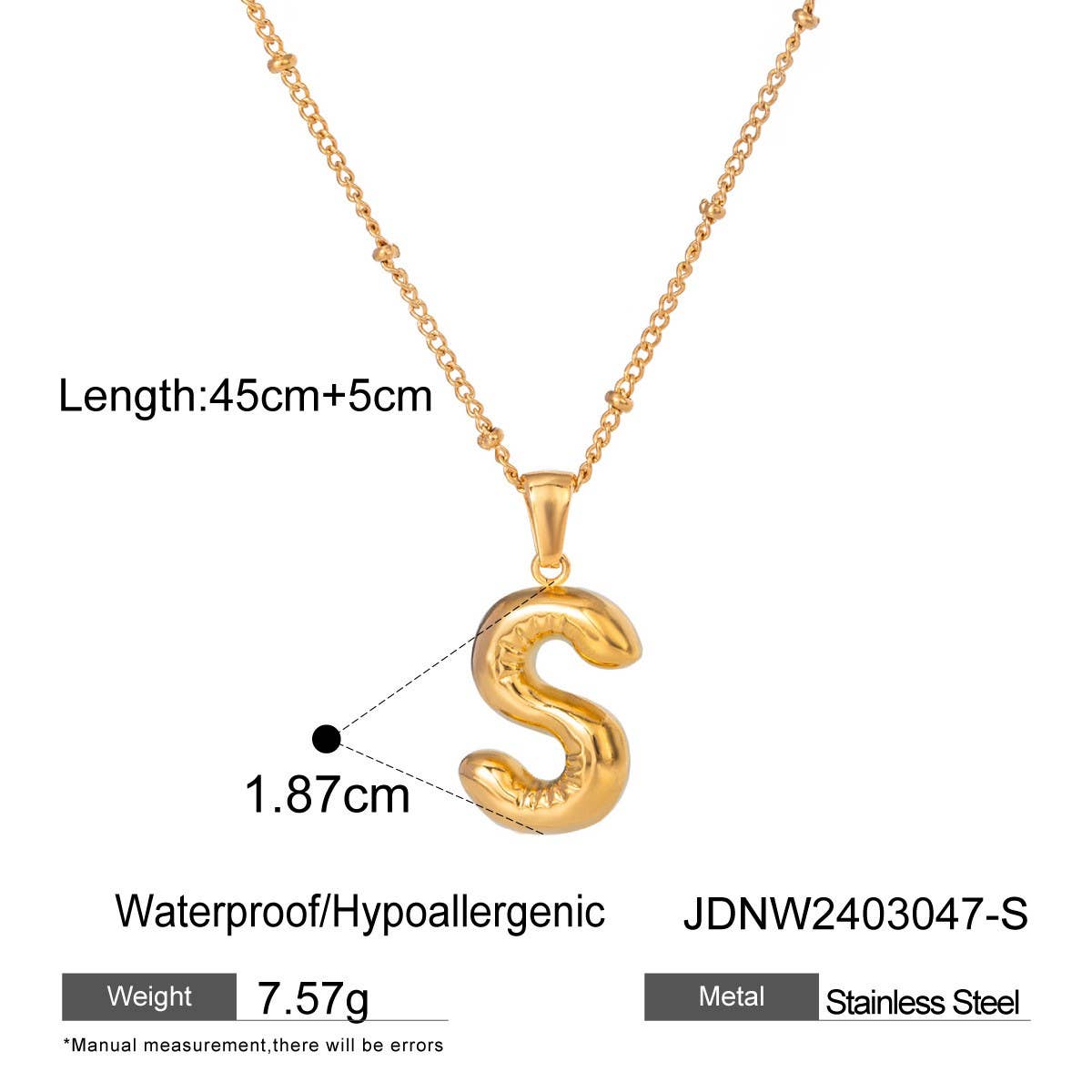 NICHE ALL MATCH TEMPERAMENT GLOSSY LETTER NECKLACE_CWAJE1893