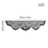 HALLOWEEN MANTEL BAT LACE TABLE RUNNER_CWMM1725