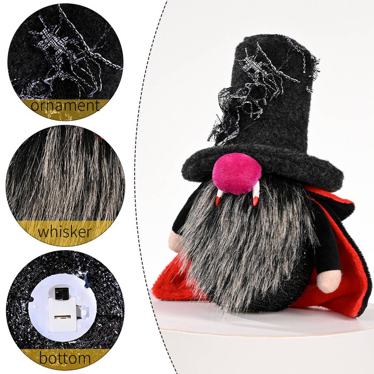 HALLOWEEN RUDOLPH DOLL WITH LIGHT_CWMM1772