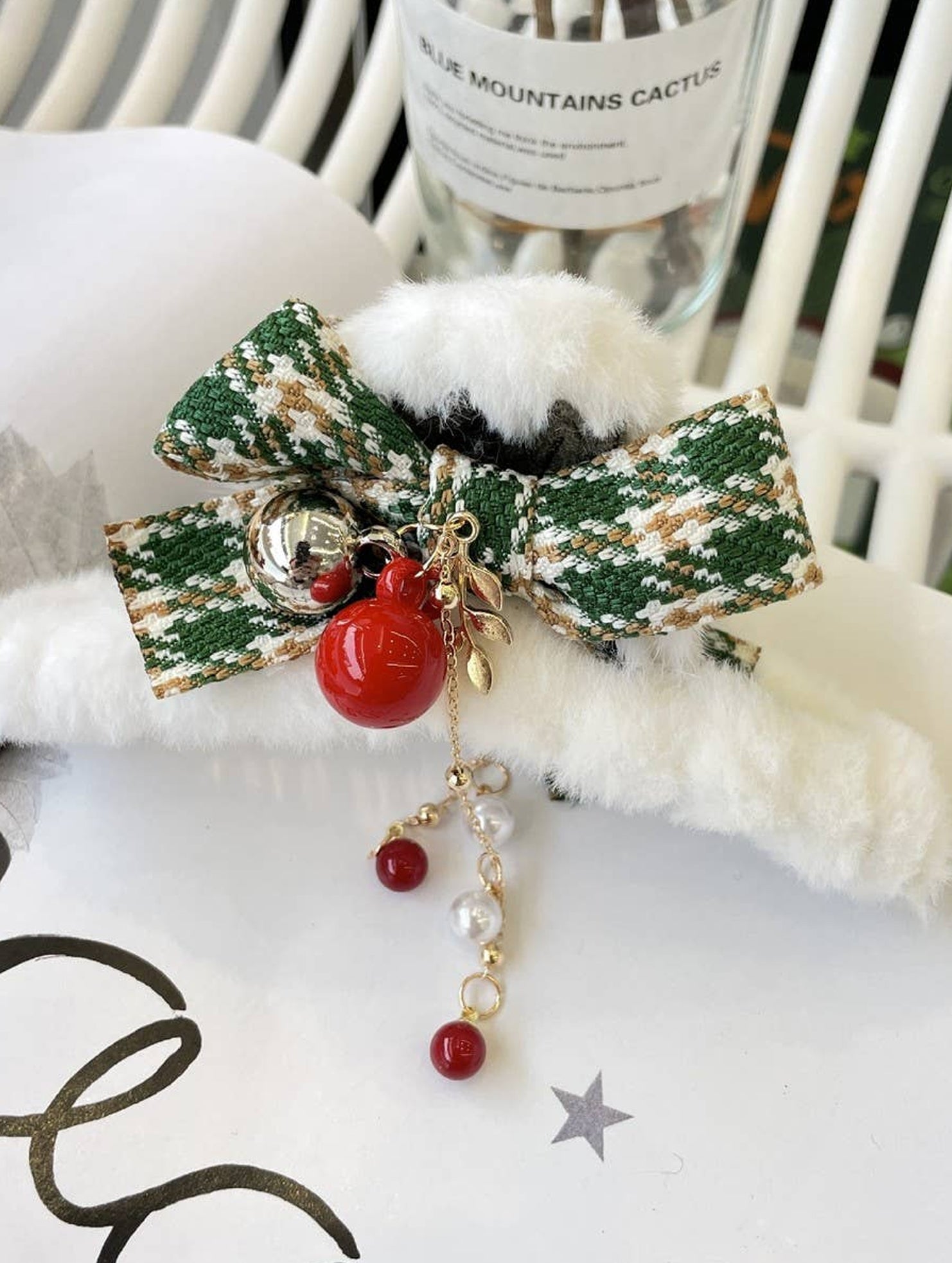 Christmas Fuzzy Hair Clip Bow Hair Claw Clip_Cwasc1594