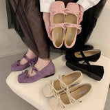 PINK BALLET FLATS WITH BOW PLATFORM MARY JANE_CWSHF0147