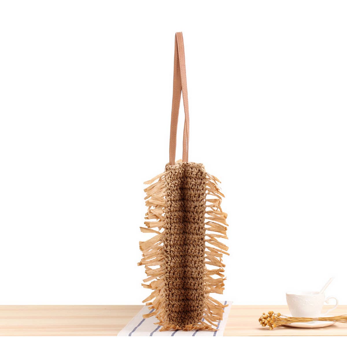 SUMMER BEACH TASSEL STRAW BAG_CWAB2034
