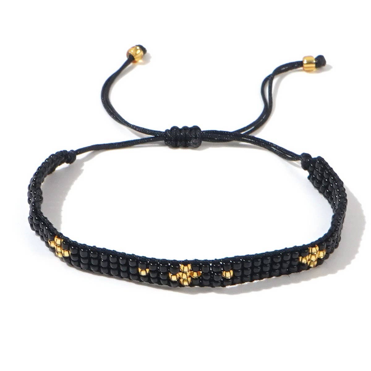 BEADED SMALL CROSS RICE BEAD BRACELET_CWMM3813