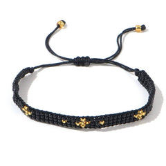 BEADED SMALL CROSS RICE BEAD BRACELET_CWMM3813
