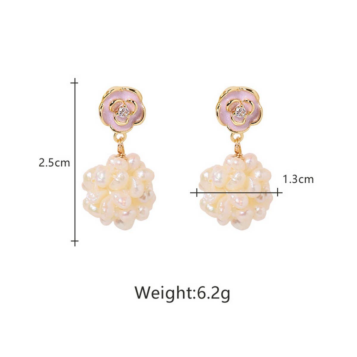 RETRO FASHION ZIRCON ROUND PEARL EARRINGS_CWAJE3792