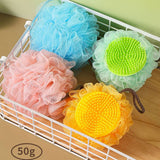 BATH POUF LARGE MASSAGE SCALP BATH BALL WITH COMB_CWMM3354