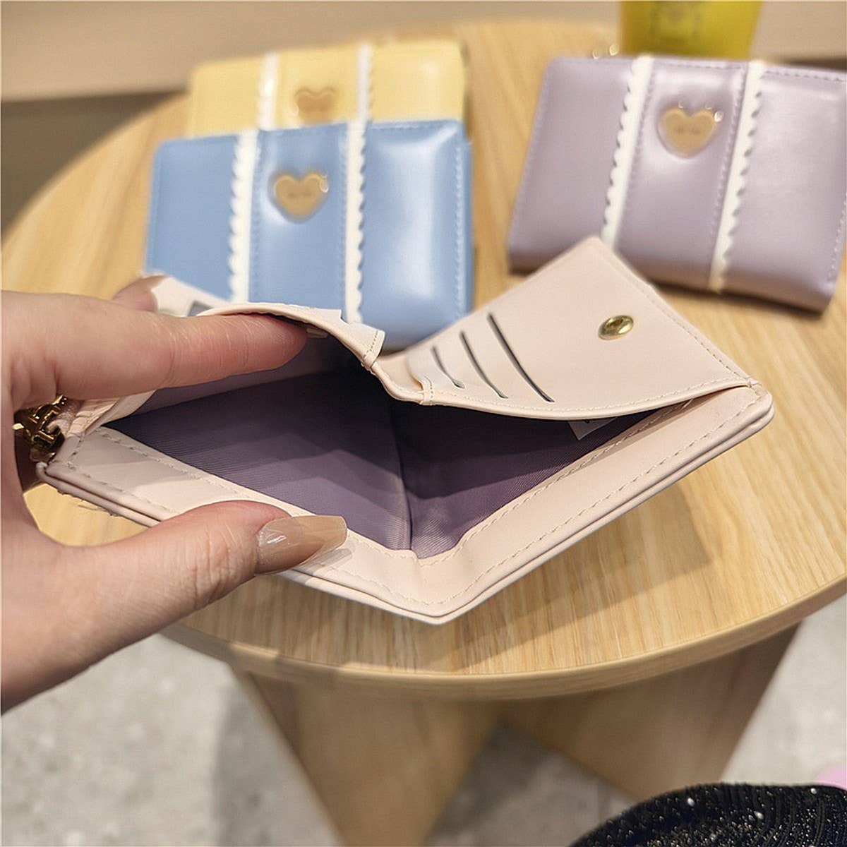 New Solid Color Heart Lace 2-Fold Wallet_Cwab06267