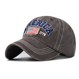 COTTON WASHED FLAG EMBROIDERED BASEBALL CAP CWAH1375
