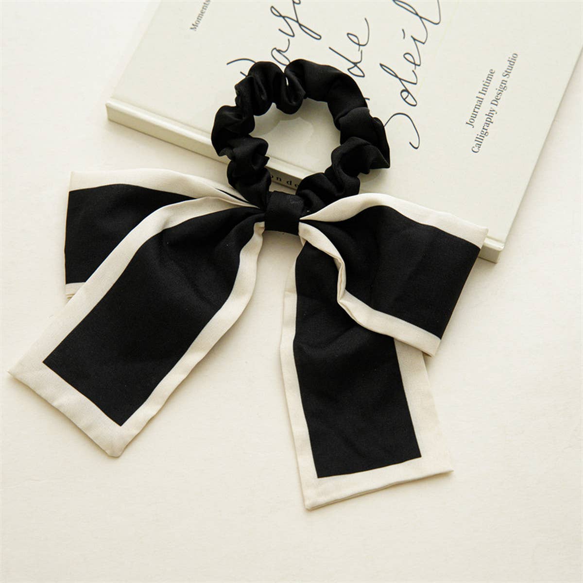 RETRO RIBBON BOW HAIR TIE_CWAHA0843