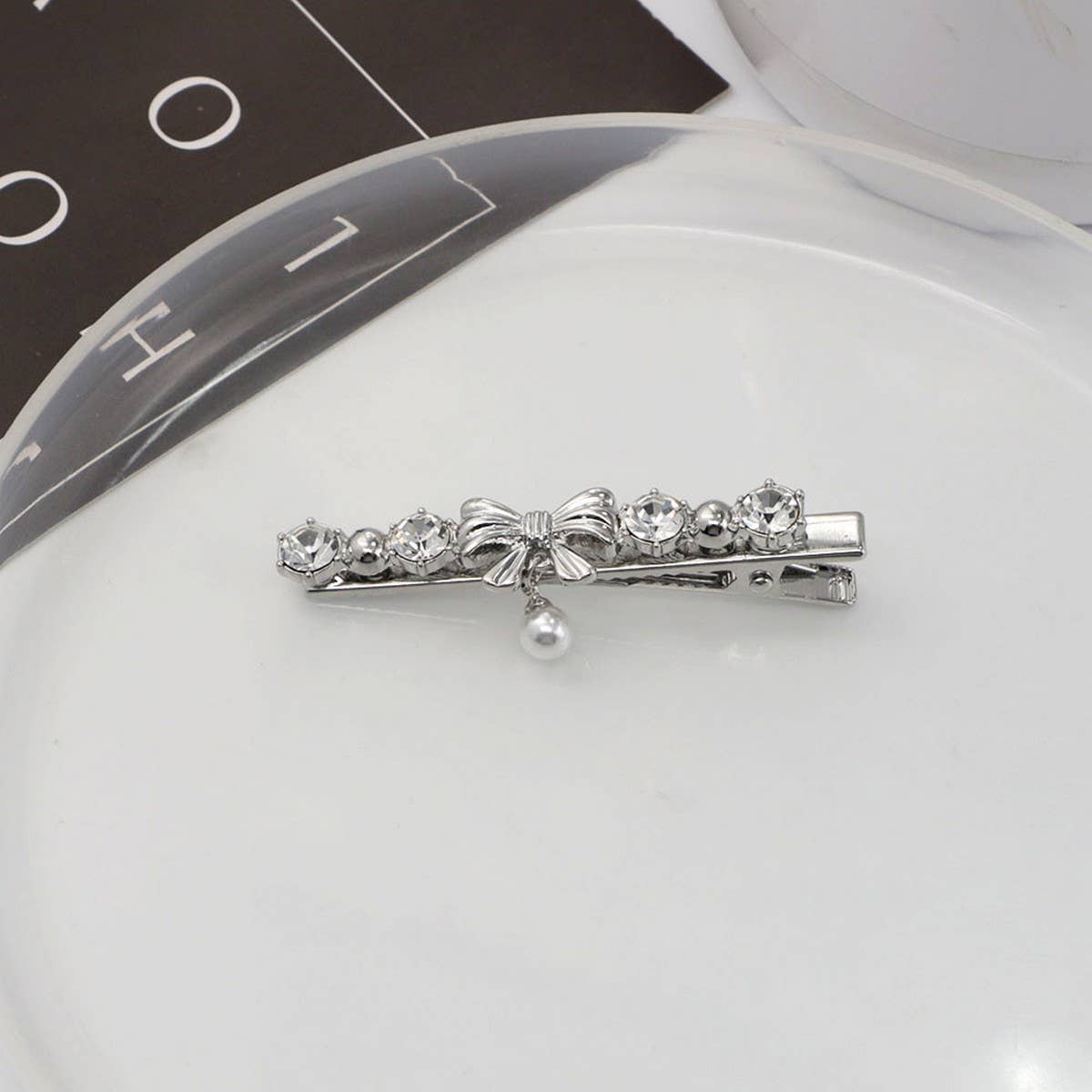 METAL ROSE HAIRPIN SIDE BANGS DUCKBILL CLIP_CWAHA4646