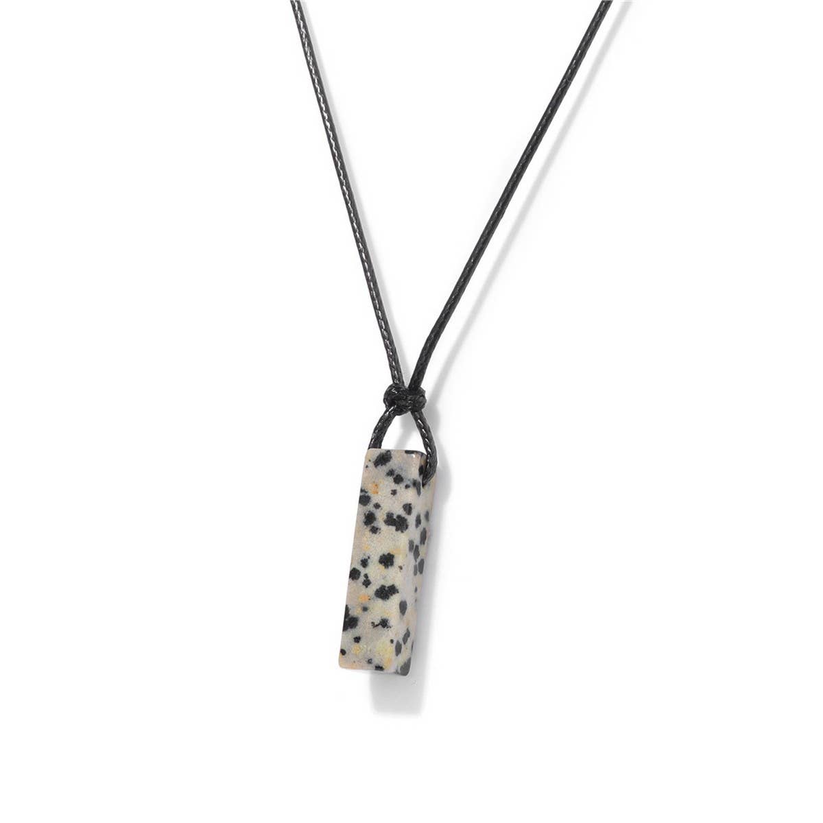 Cwaje3881_Irregular Stone Rectangular Pendant Necklace