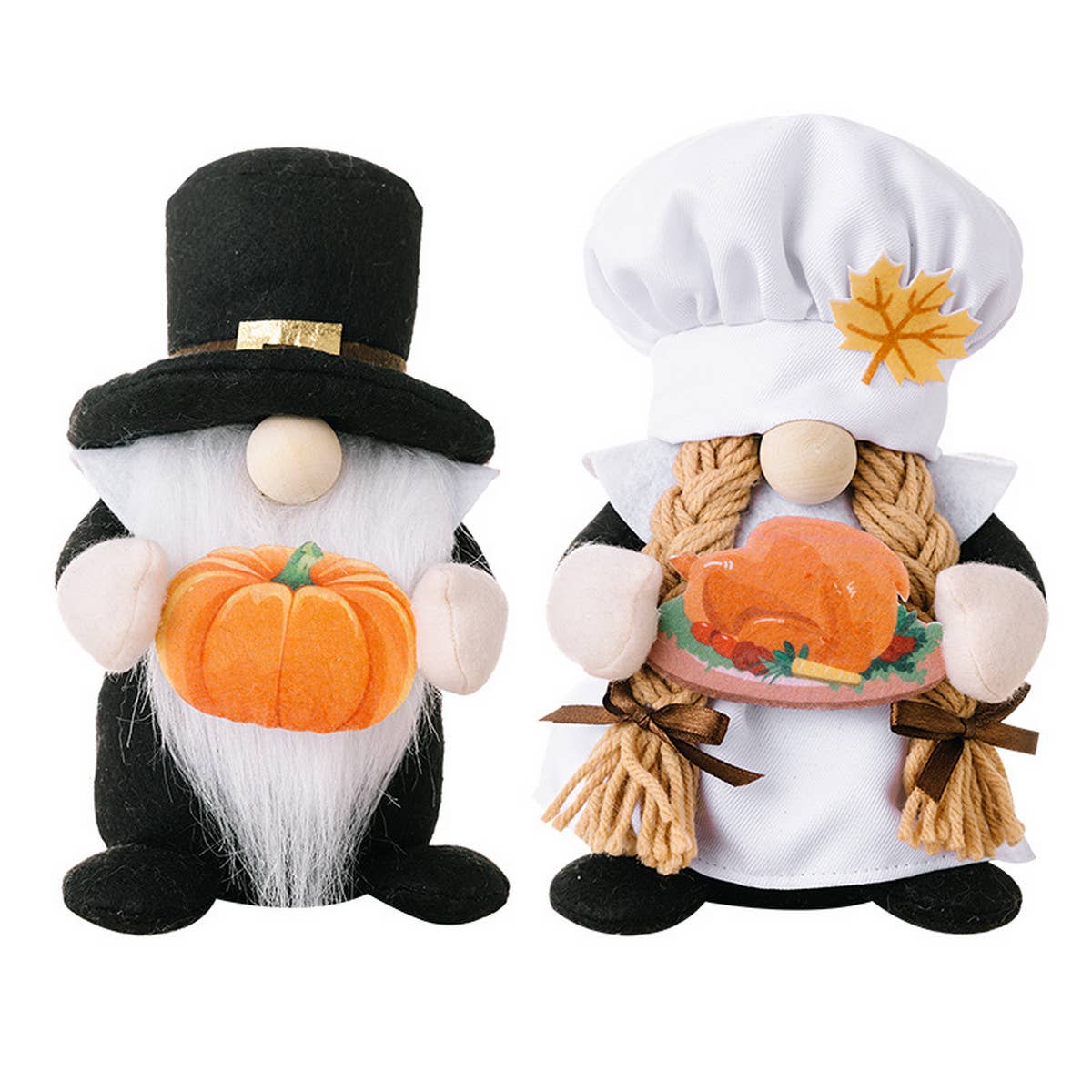 CHEF HOLDING PUMPKIN GNOME FIGURINE_CWMM1761